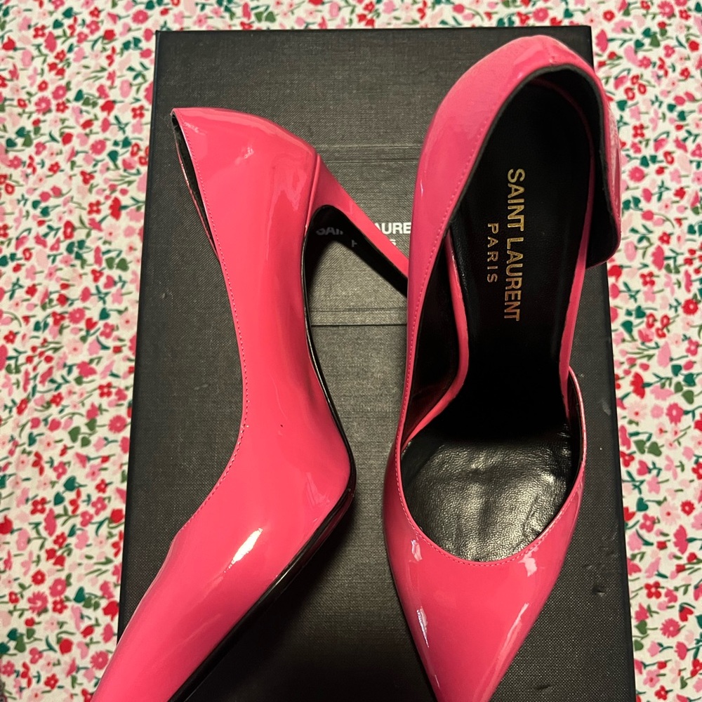 Saint Laurent Vibrant Pink Heels - Picture 2 of 5